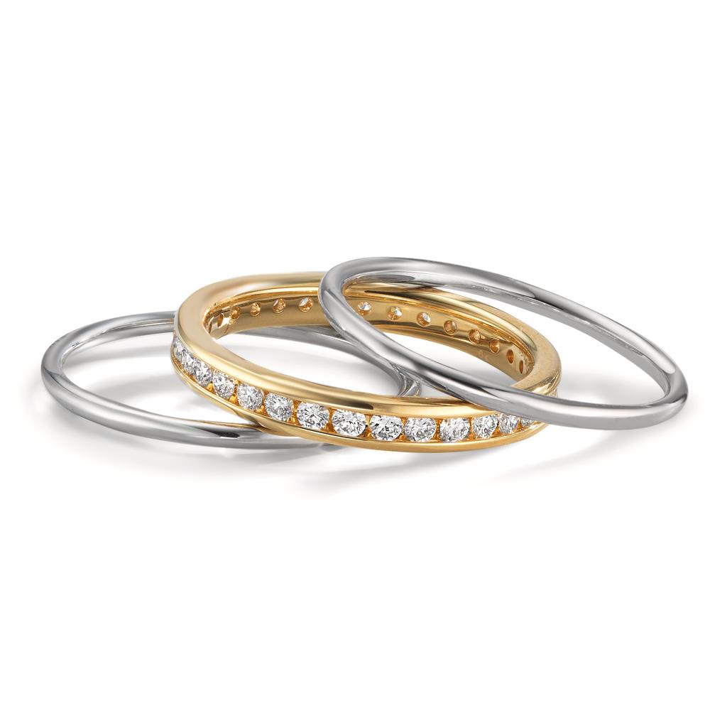 Ringset 750/18 K Gelbgold, 750/18 K Weissgold Diamant 0.50 ct, w-si