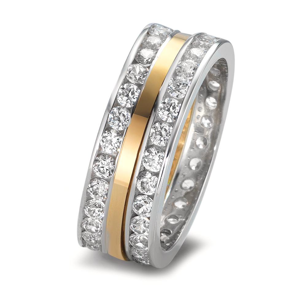 Ringset 750/18 K Weissgold, 750/18 K Gelbgold Zirkonia