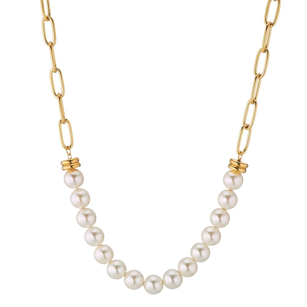 Collier Edelstahl gelb IP beschichtet shining Pearls verstellbar