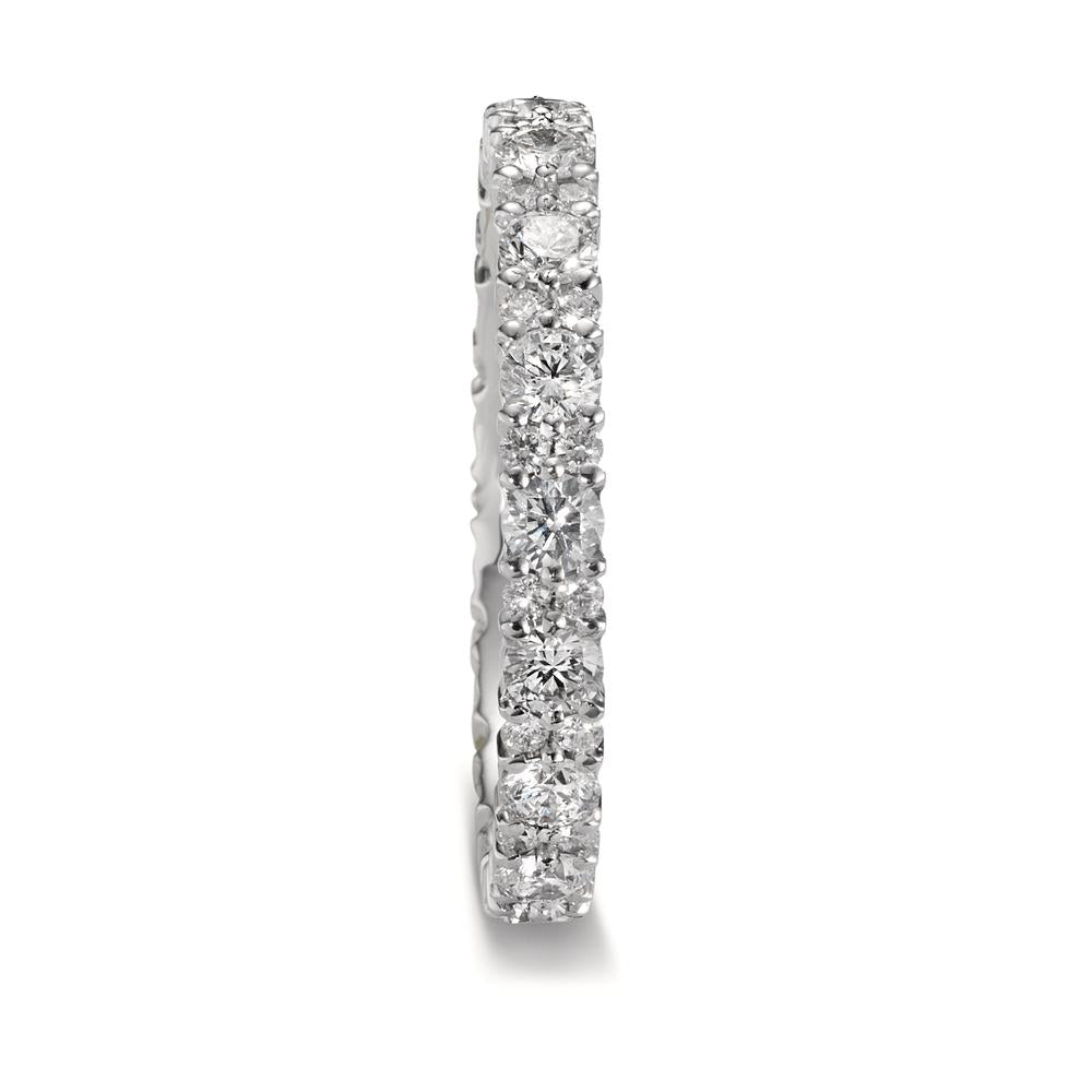 Memory Ring 750/18 K Weissgold Diamant 1.548 ct, 54 Steine, tw-si