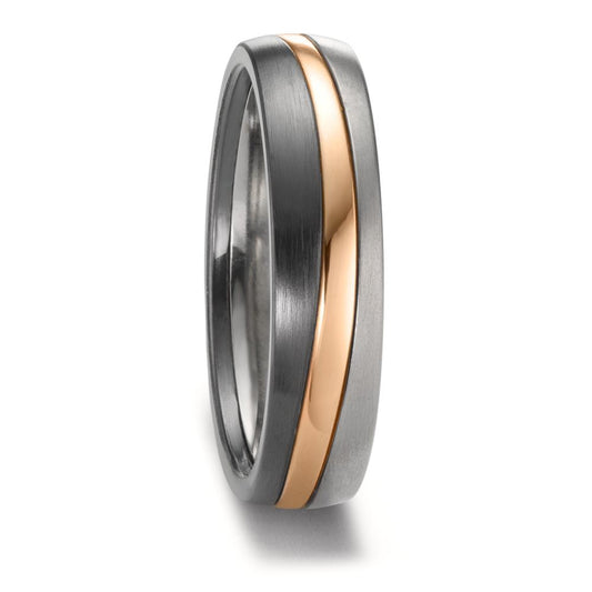 Partnerring Zirkonium, 585/14 K Rosegold, Titan