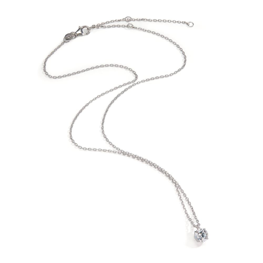 Collier Silber Zirkonia 6 mm rhodiniert verstellbar Ø6 mm