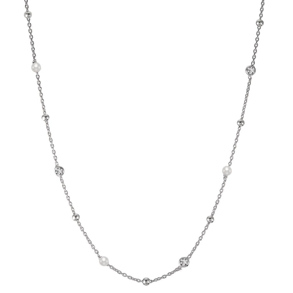 Collier Silber Zirkonia 3 Steine rhodiniert shining Pearls verstellbar