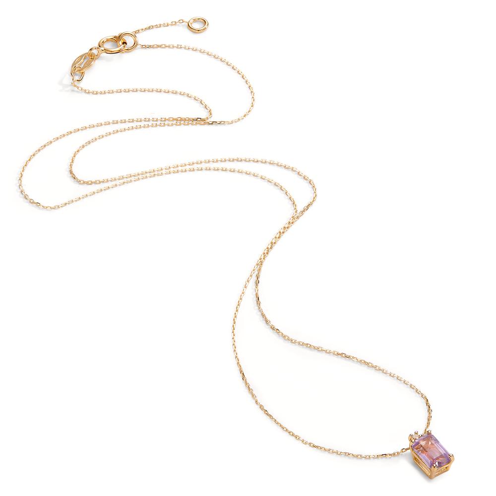 Collier 750/18 K Gelbgold Amethyst 0.60 ct, 2 Steine verstellbar