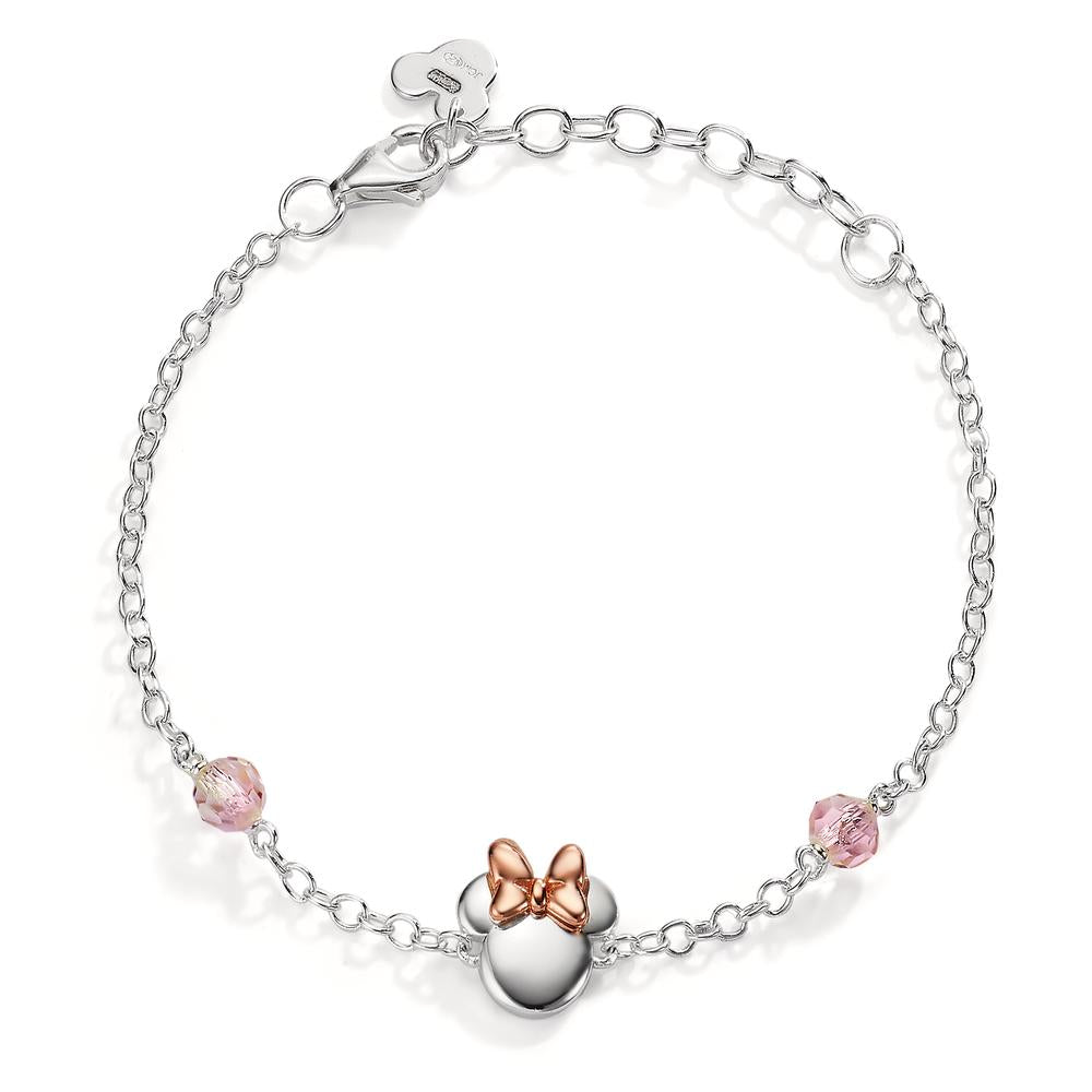 Armband Silber Zirkonia rosa, 2 Steine rosé bicolor verstellbar