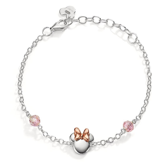 Armband Silber Zirkonia rosa, 2 Steine rosé bicolor verstellbar