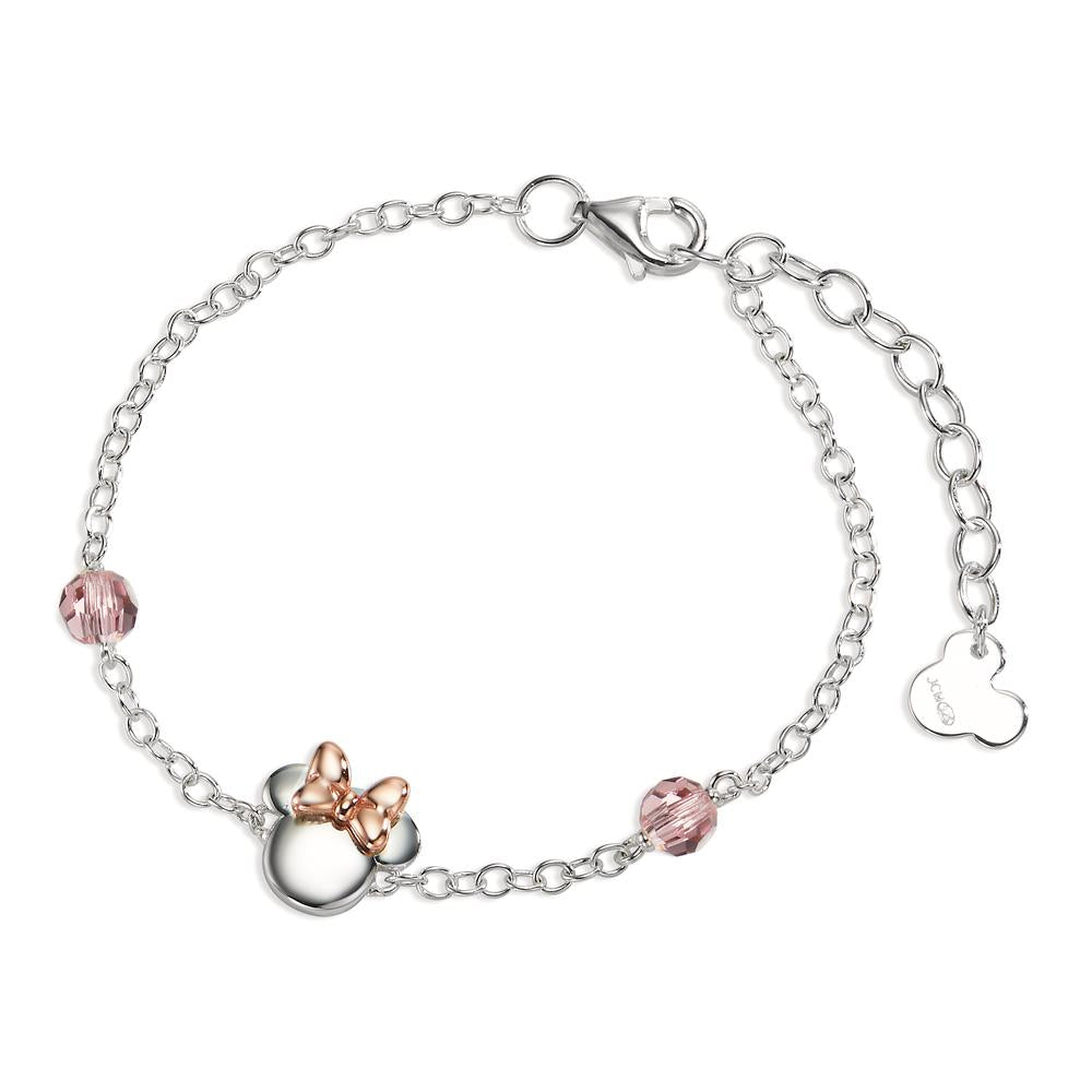 Armband Silber Zirkonia rosa, 2 Steine rosé bicolor verstellbar