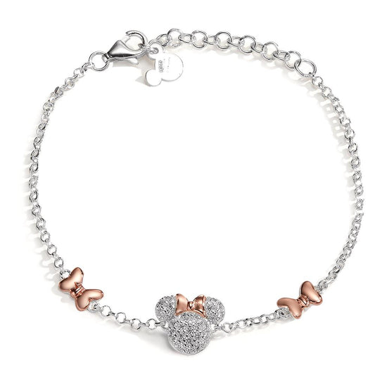 Armband Silber Zirkonia weiss rosé bicolor verstellbar