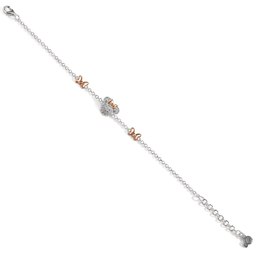 Armband Silber Zirkonia weiss rosé bicolor verstellbar