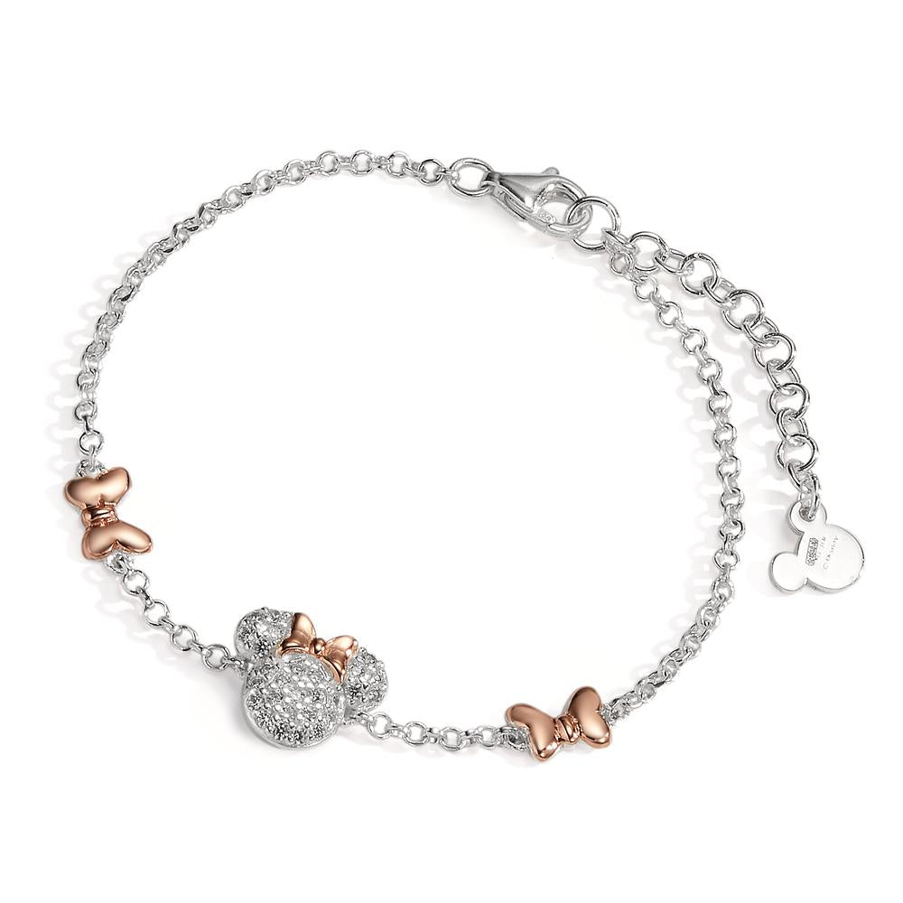 Armband Silber Zirkonia weiss rosé bicolor verstellbar