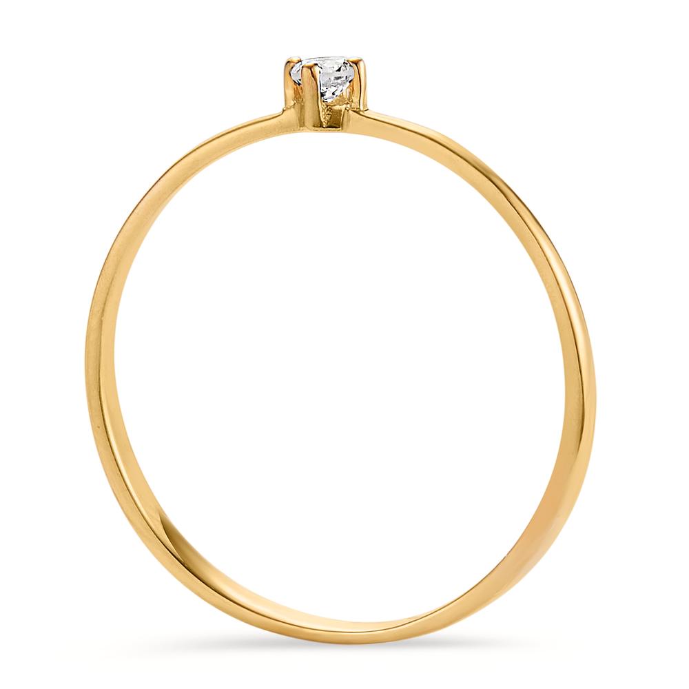 Solitär Ring 750/18 K Gelbgold Diamant 0.05 ct, w-si