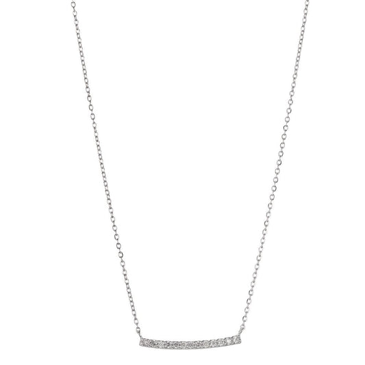 Collier 750/18 K Weissgold Diamant 0.06 ct, 13 Steine, w-si verstellbar