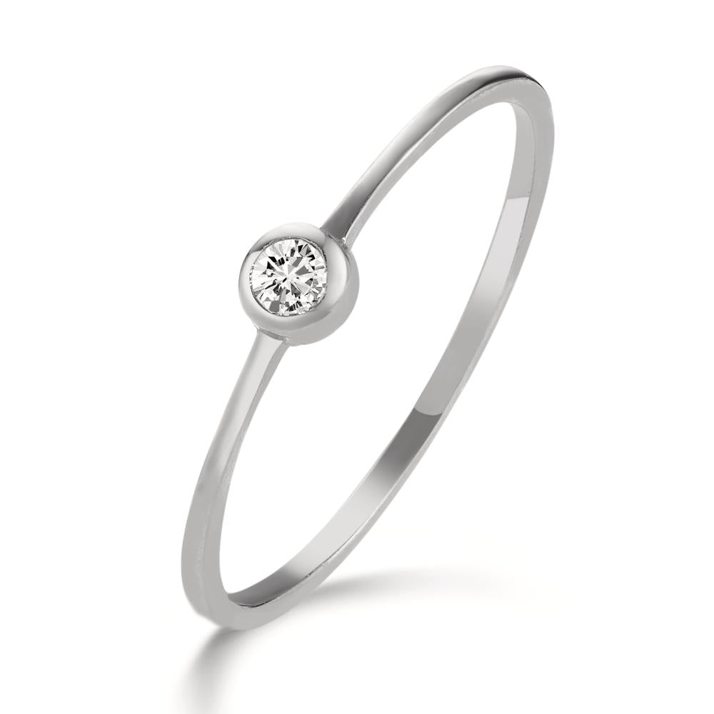 Solitär Ring 750/18 K Weissgold Diamant 0.05 ct, w-si