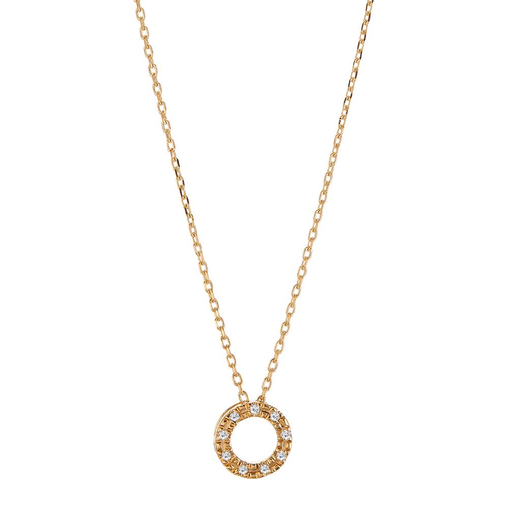 Collier 750/18 K Gelbgold Diamant 0.018 ct, 9 Steine, w-si