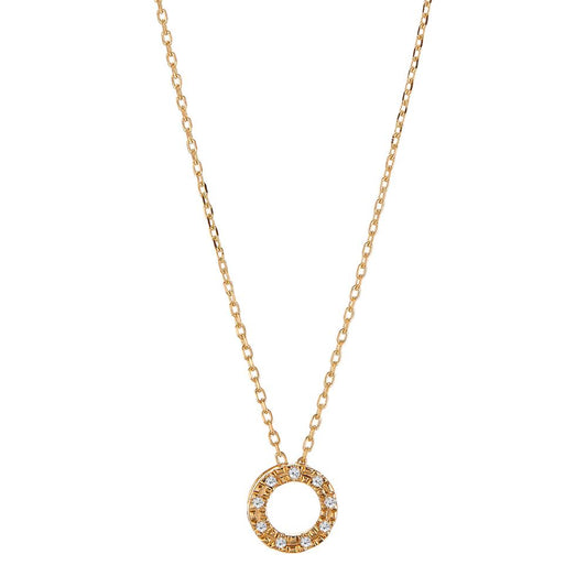 Collier 750/18 K Gelbgold Diamant 0.018 ct, 9 Steine, w-si