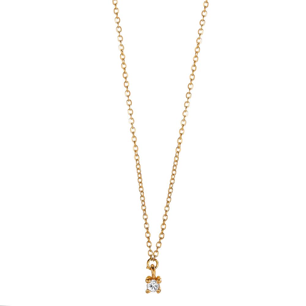 Collier 750/18 K Gelbgold Diamant 0.03 ct, w-si verstellbar