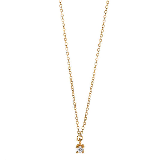 Collier 750/18 K Gelbgold Diamant 0.03 ct, w-si verstellbar