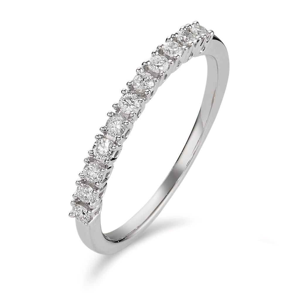 Memory Ring 750/18 K Weissgold Diamant 0.24 ct, 11 Steine, w-si