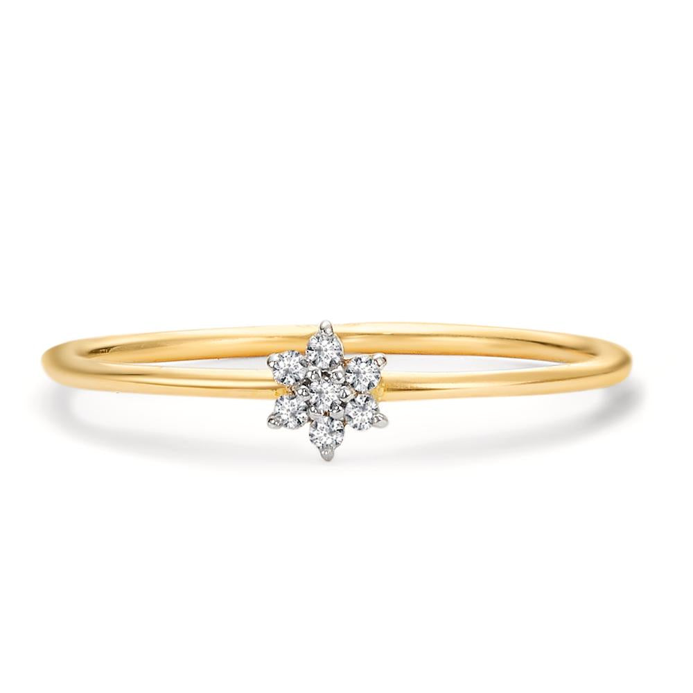 Fingerring 750/18 K Gelbgold Diamant 0.42 ct, 7 Steine, w-si