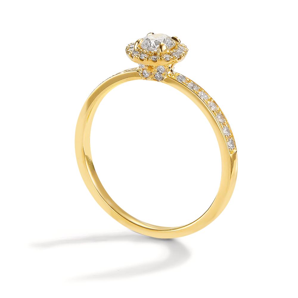 Memory Ring 750/18 K Gelbgold Diamant 0.50 ct, w-si Ø6.5 mm