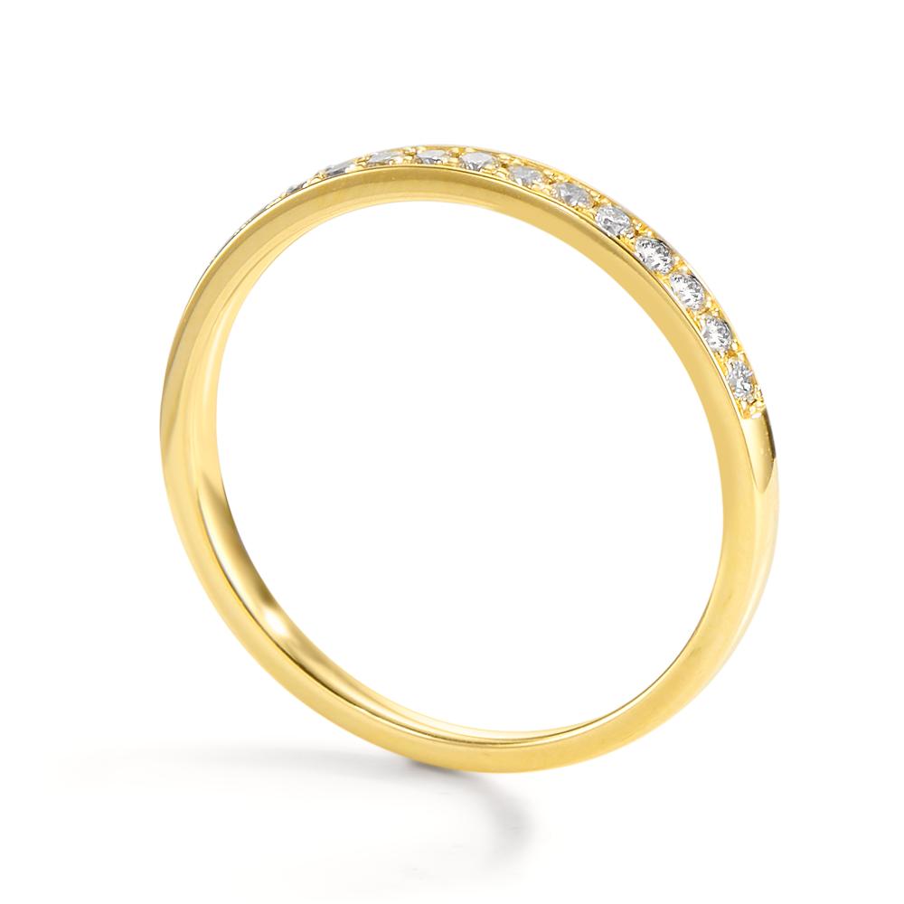 Memory Ring 750/18 K Gelbgold Diamant 0.20 ct, 17 Steine, w-si