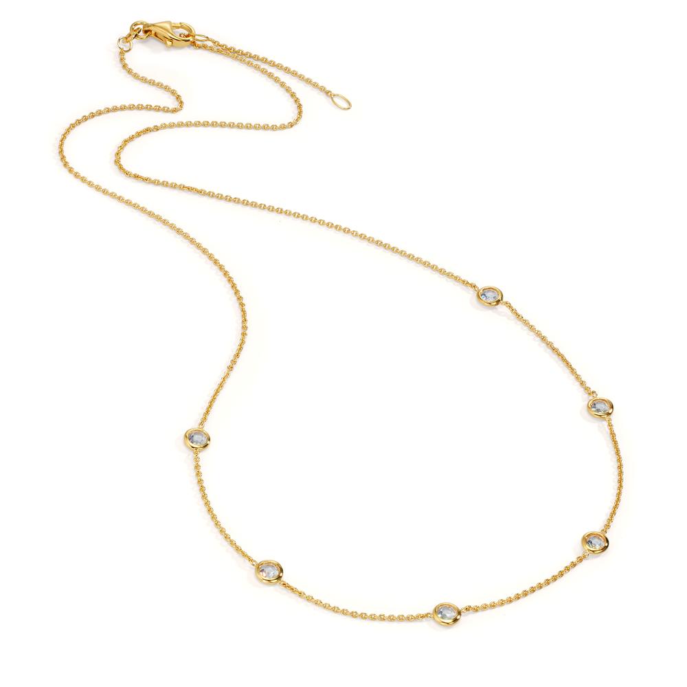 Collier 375/9 K Gelbgold Zirkonia 6 Steine verstellbar