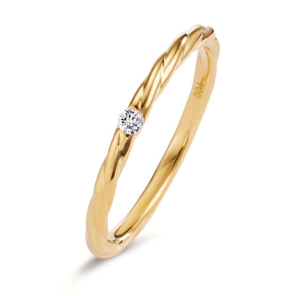 Beisteckring 750/18 K Gelbgold Diamant 0.03 ct, w-si