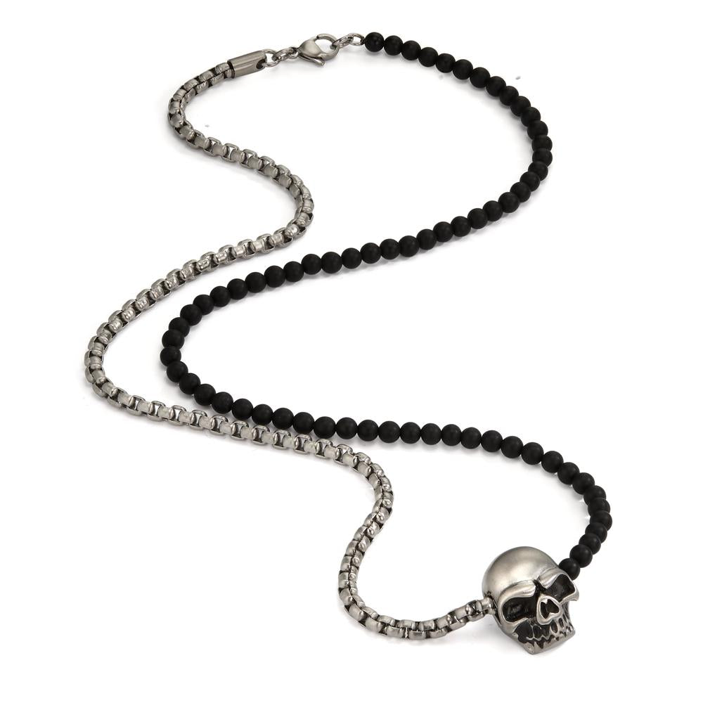 Collier Edelstahl Achat Totenkopf Ø4 mm