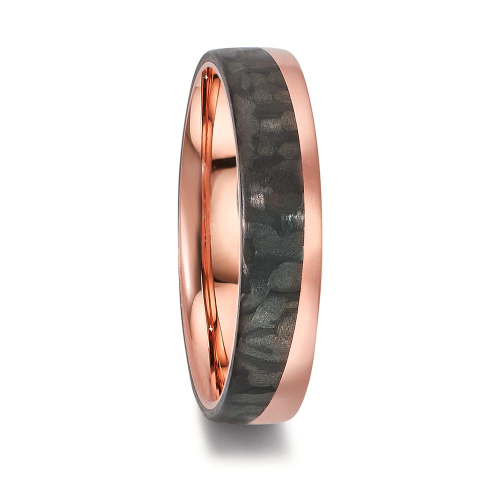 Partnerring 750/18 K Rotgold, Carbon