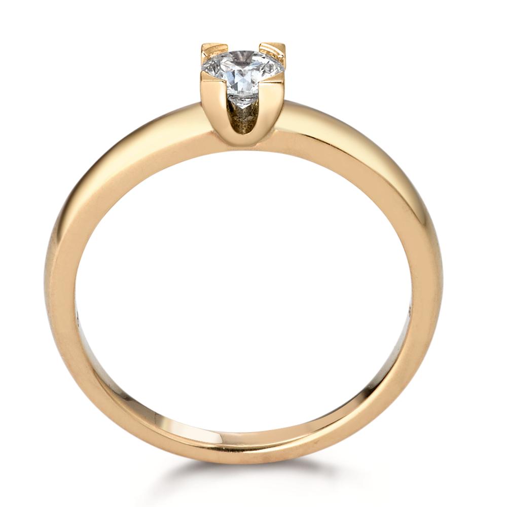 Solitär Ring 750/18 K Gelbgold Diamant 0.30 ct, w-si