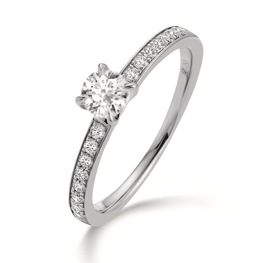 Solitär Ring 950 Platin Diamant 0.50 ct, 19 Steine, w-si