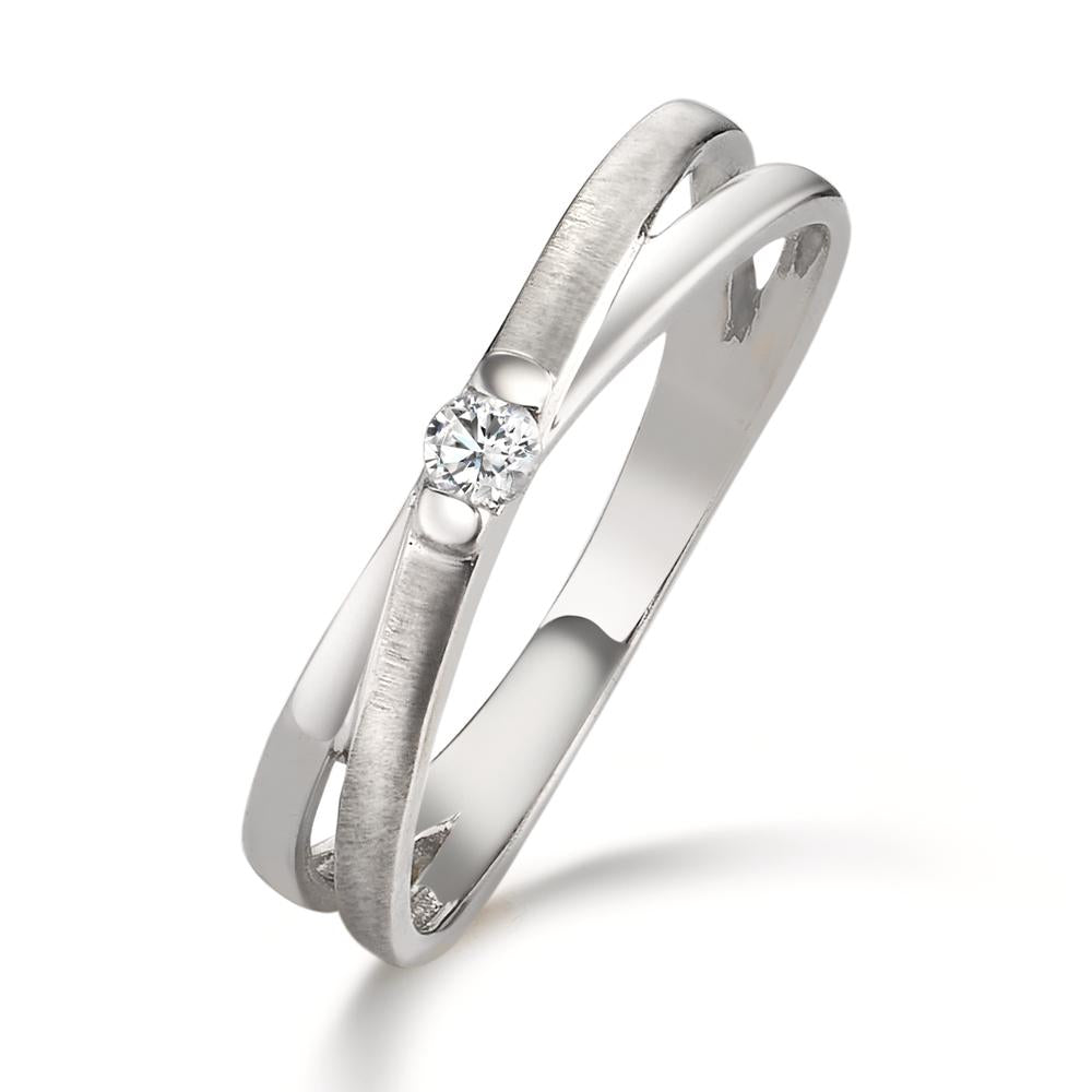 Fingerring 375/9 K Weissgold Zirkonia