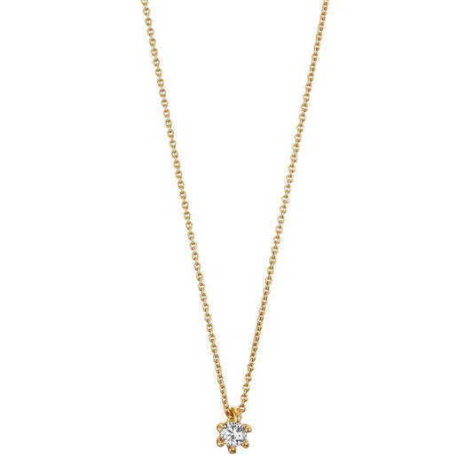 Collier 750/18 K Gelbgold Diamant 0.06 ct, w-si verstellbar