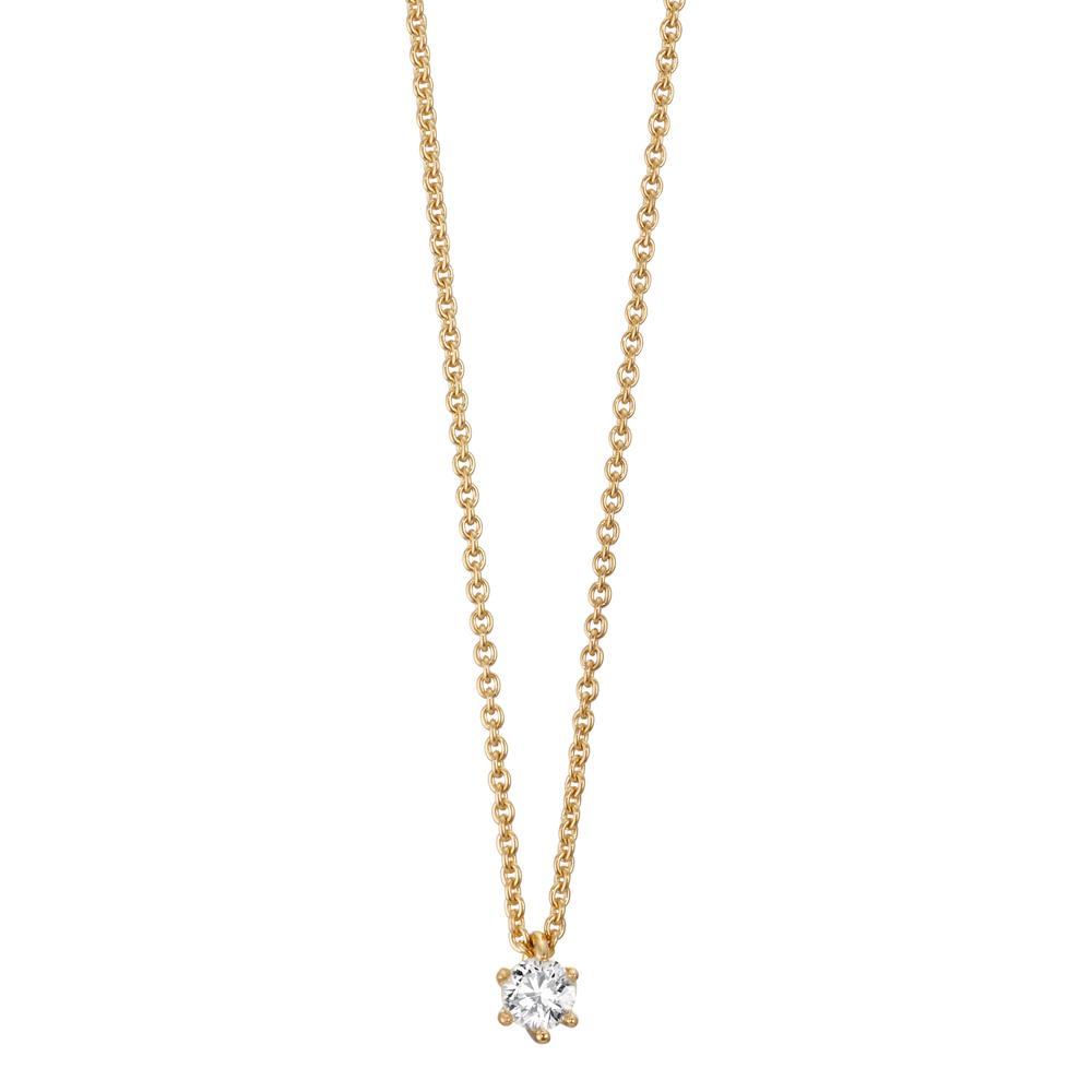 Collier 750/18 K Gelbgold Diamant 0.15 ct, w-si verstellbar