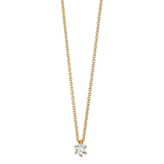 Collier 750/18 K Gelbgold Diamant 0.15 ct, w-si verstellbar