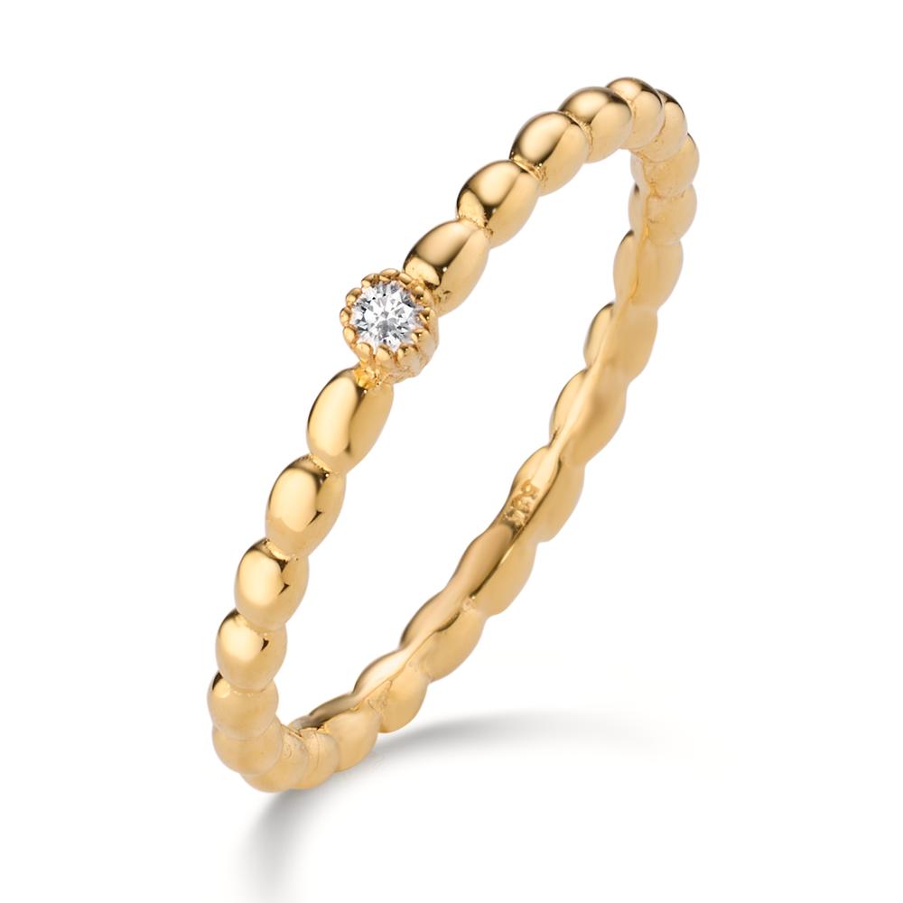 Solitär Ring 585/14 K Gelbgold Diamant 0.025 ct, w-si