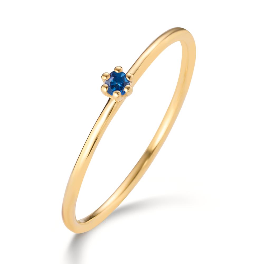 Solitär Ring 585/14 K Gelbgold Saphir 0.04 ct