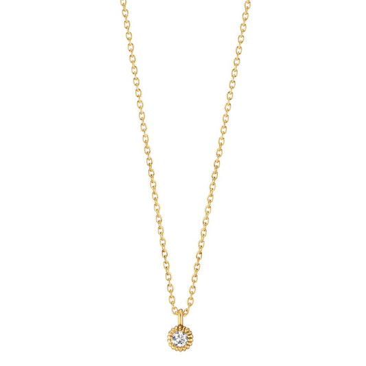 Collier 585/14 K Gelbgold Diamant 0.057 ct, w-si verstellbar