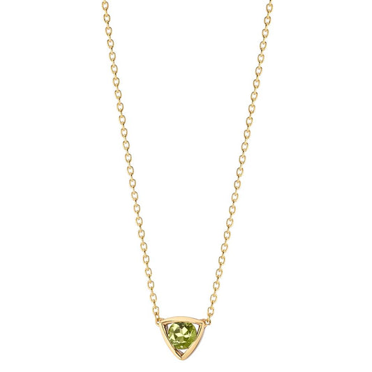 Collier 585/14 K Gelbgold Peridot 0.12 ct verstellbar