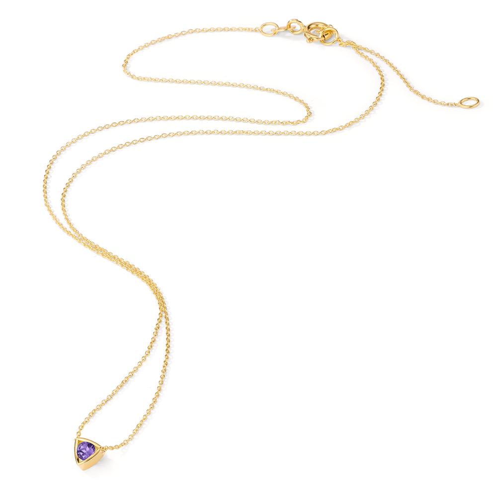 Collier 585/14 K Gelbgold Amethyst 0.11 ct verstellbar