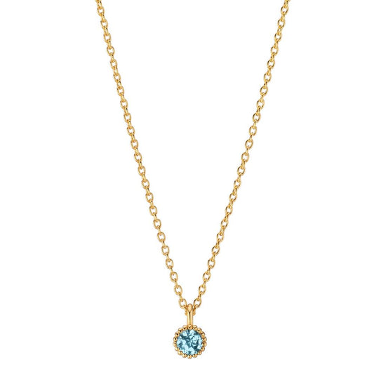 Collier 585/14 K Gelbgold Topas 0.08 ct verstellbar