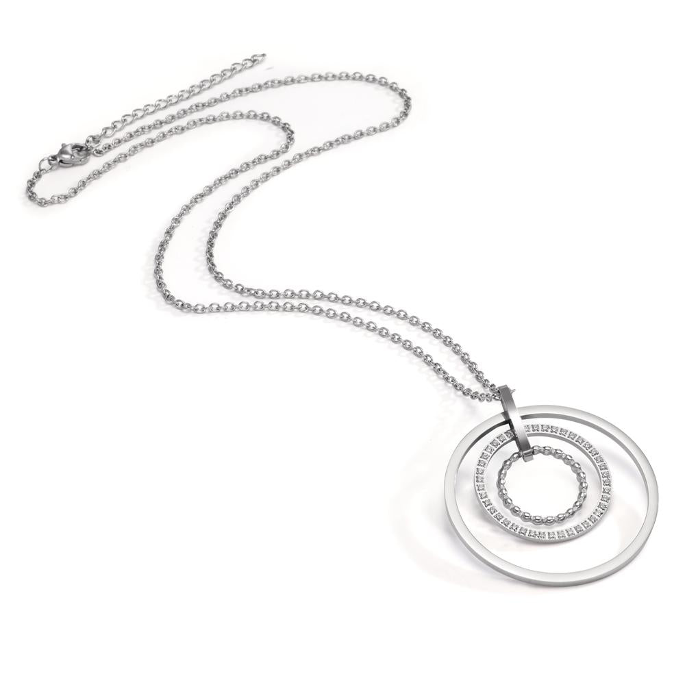 Collier Edelstahl Zirkonia verstellbar Ø42 mm