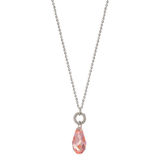 Collier Edelstahl Zirkonia apricot verstellbar