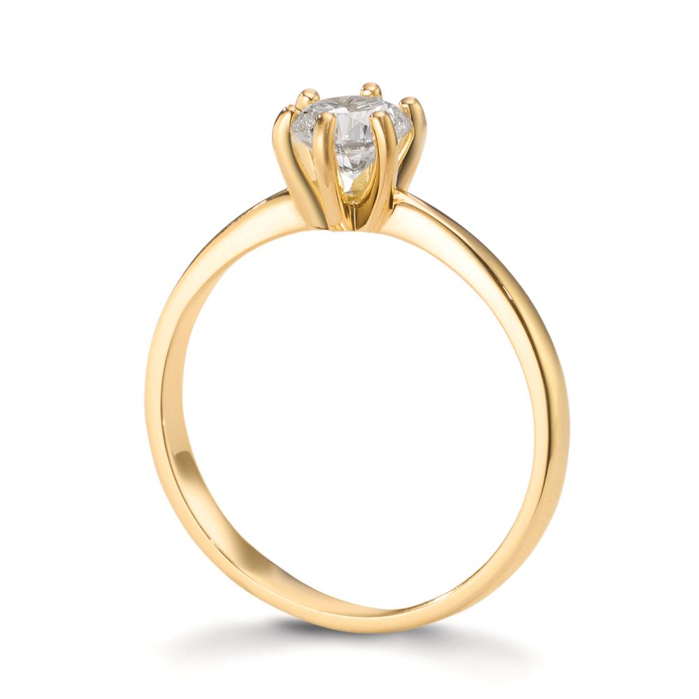 Solitär Ring 750/18 K Gelbgold Diamant Lab Grown 0.50 ct, w-si