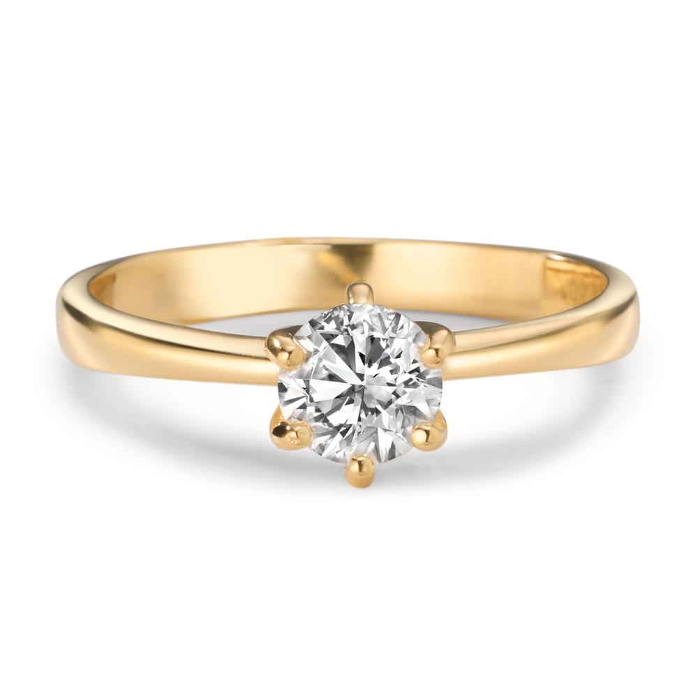 Solitär Ring 750/18 K Gelbgold Diamant Lab Grown 0.50 ct, w-si