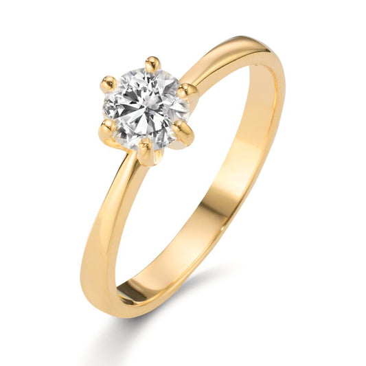 Solitär Ring 750/18 K Gelbgold Diamant Lab Grown 0.40 ct, w-si