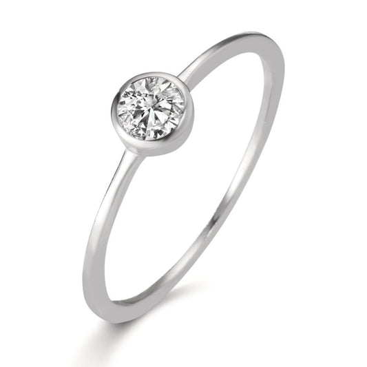 Solitär Ring 750/18 K Weissgold Diamant Lab Grown 0.20 ct, w-si Ø4.5 mm