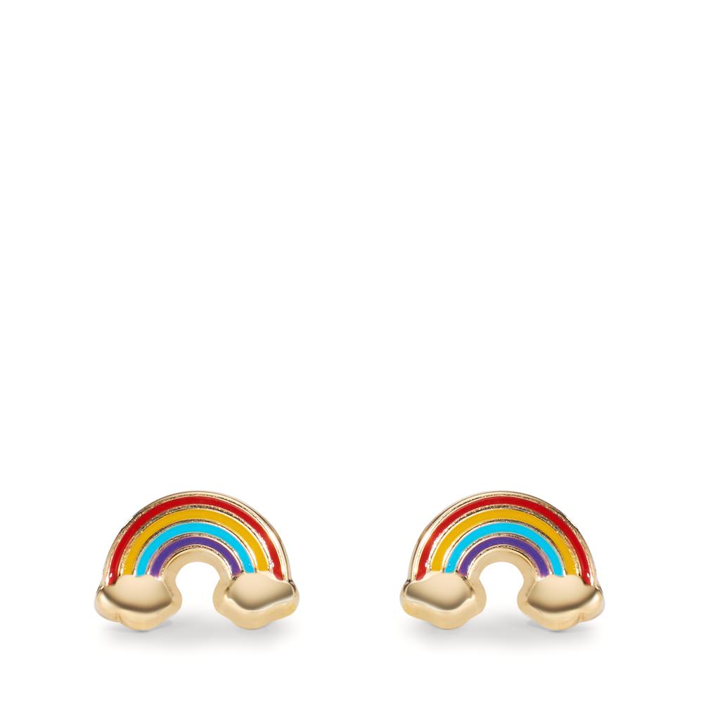 Ohrstecker 375/9 K Gelbgold lackiert Regenbogen