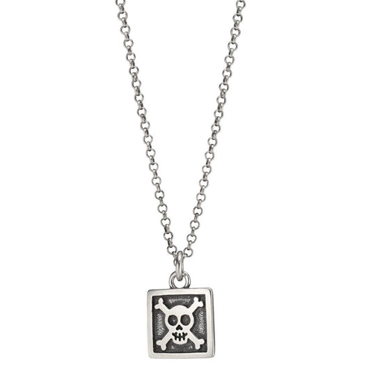 Collier Silber patiniert Totenkopf