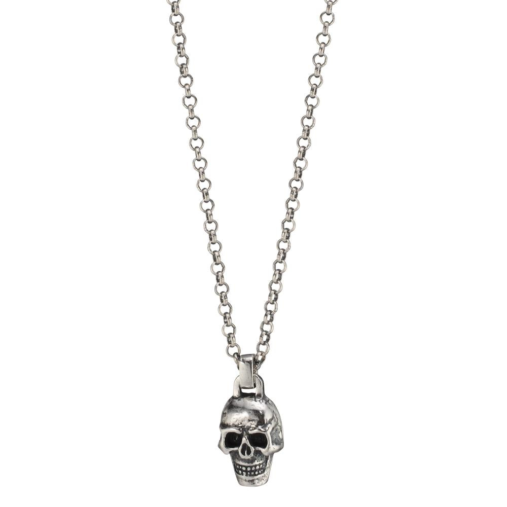 Collier Silber patiniert Totenkopf